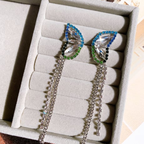 butterfly colour stone long  pierce
