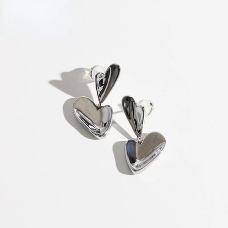 metal double heart  pierce