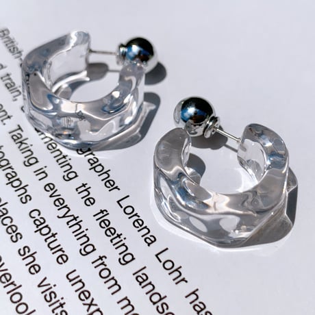 clear × silver ball catch pierce