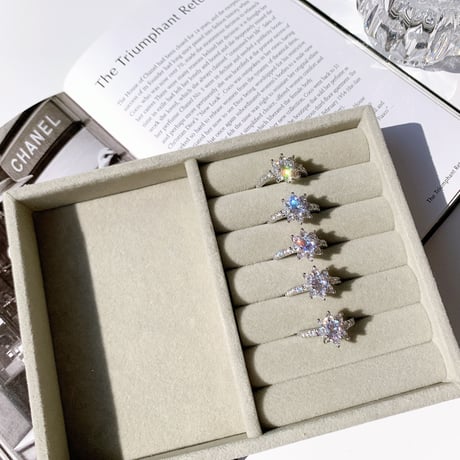 flower stone open ring