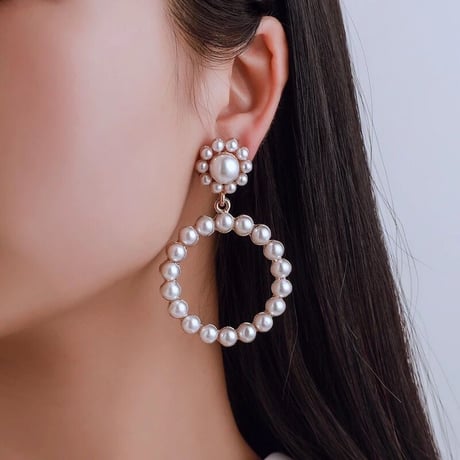 flower pearl loop pierce