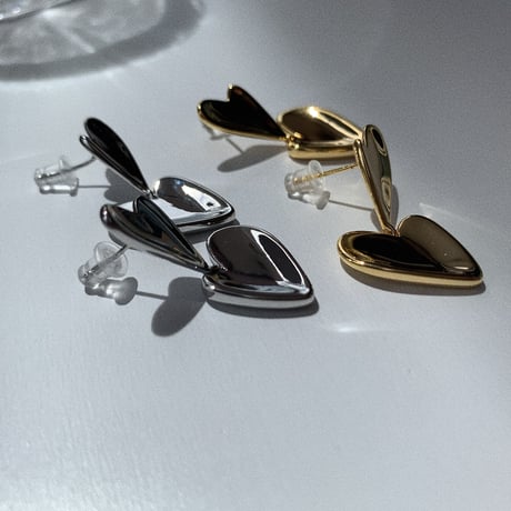 metal double heart  pierce