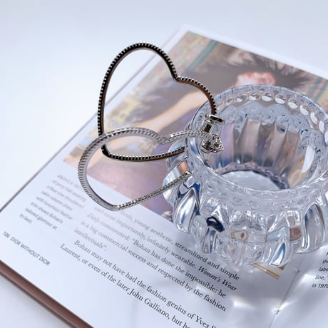 double heart hoop pierce