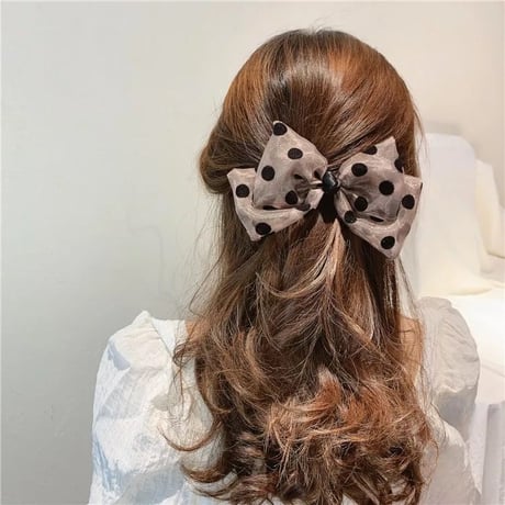 see-through polkadot hair valetta