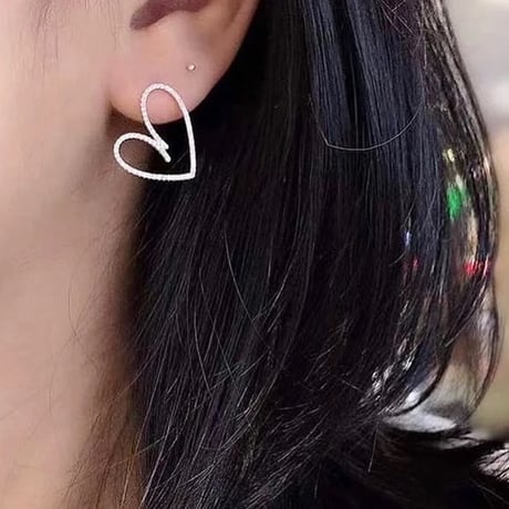 silver heart stone pierce