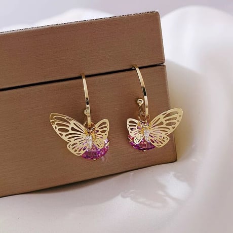 butterfly × purple stone  pierce