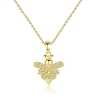 bee gold necklace