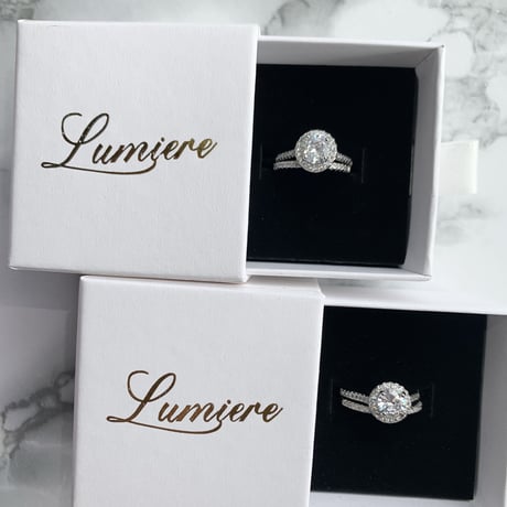 zirconia stone ring 2set