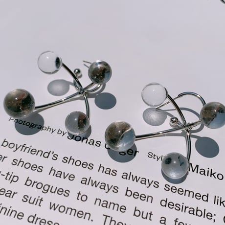 clear bowl × silver loop pierce