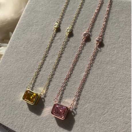 square color stone necklace