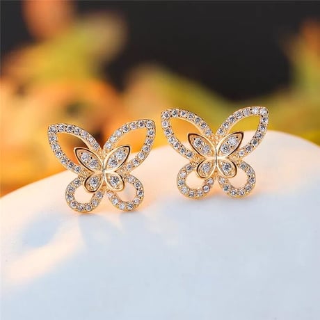 double butterfly pierce/earring