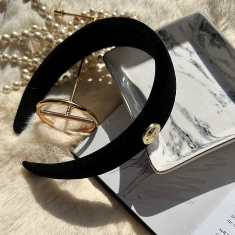 black velvet gold hair band