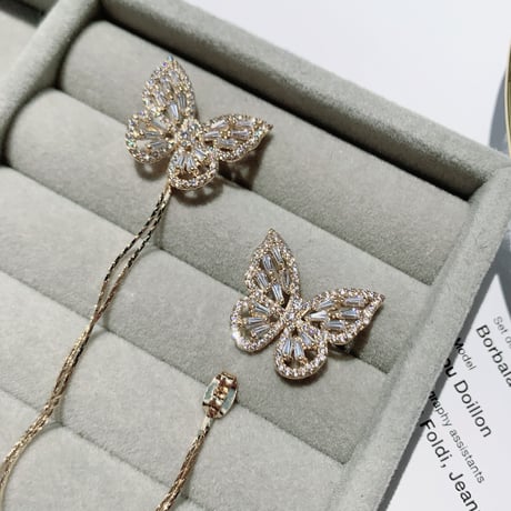 butterfly long chain 2way  pierce
