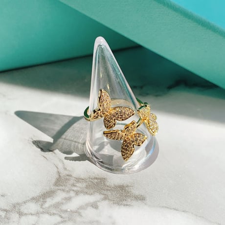 butterfly  stone open ring