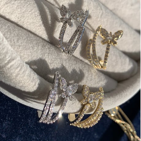 butterfly stone curve pierce