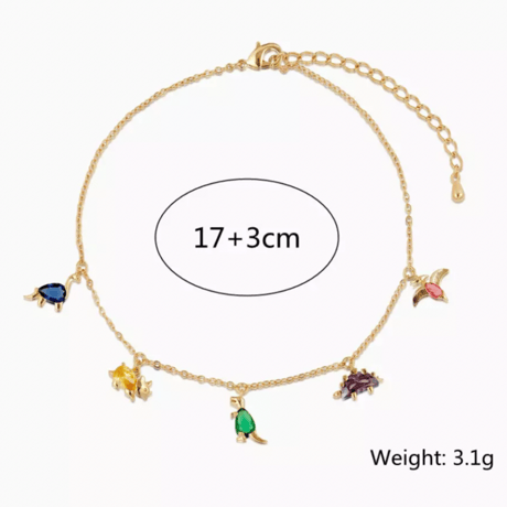 colorful dinosaur stone necklace/bracelet/anklet