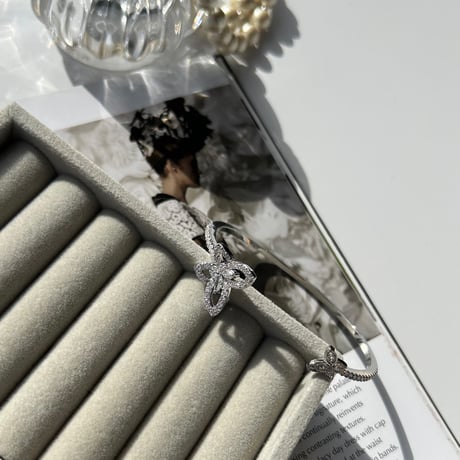 double butterfly stone bangle