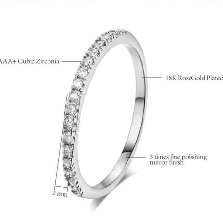 zirconia stone ring 2set
