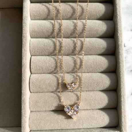 heart stone necklace set