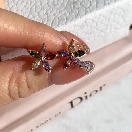 Xmas color  flower mini pierce