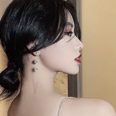 pearl flower long pierce/earring