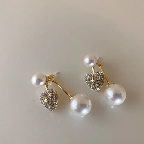 heart stone 2way pierce