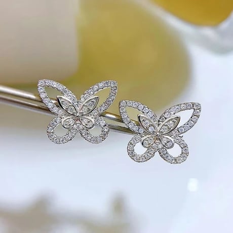 double butterfly pierce/earring