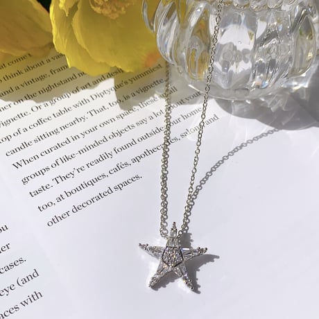 star stone silver necklace