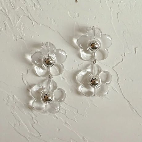 clear flower double pierce