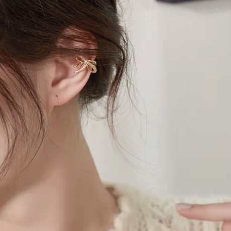 ribbon thin ear cuffs