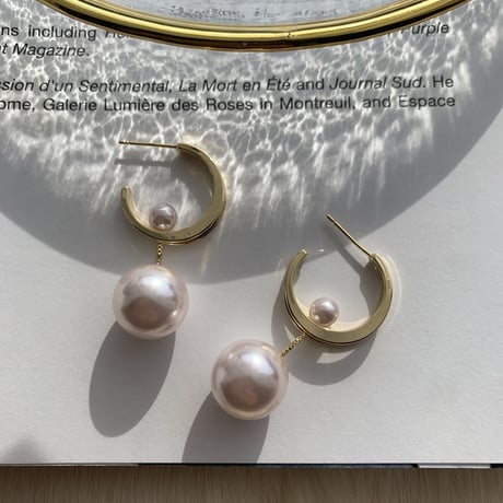 double pearl chain hoop pierce