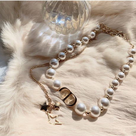 pearl star chain necklace