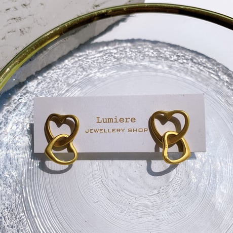 vintage double heart pierce