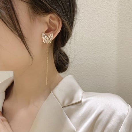 butterfly long chain 2way  pierce