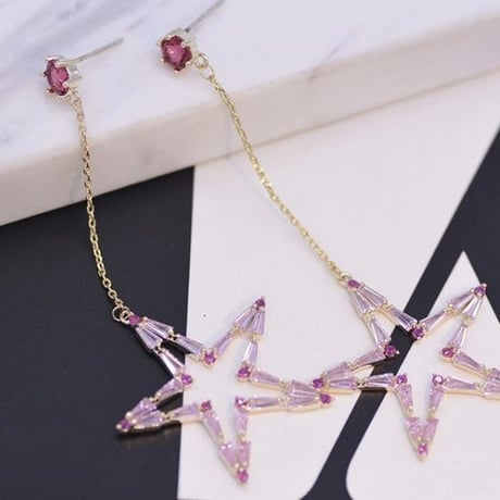 pink star stone chain pink