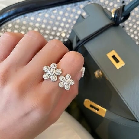 flower stone open  ring