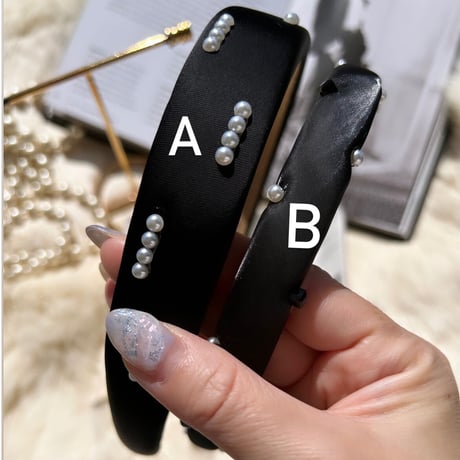 pearl black hair band