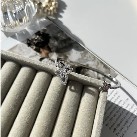 double butterfly stone bangle