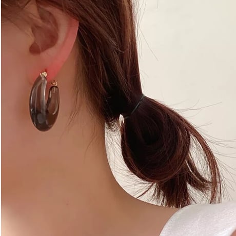 clear brown hoop pierce