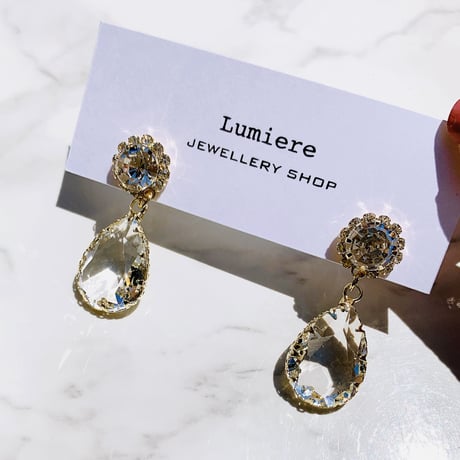 clear drop  stone  pierce