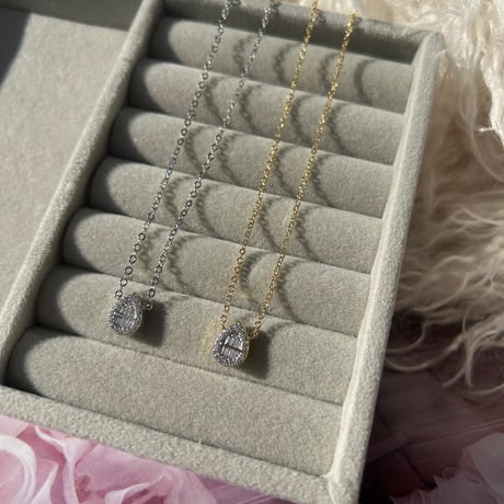 drop stone mini necklace