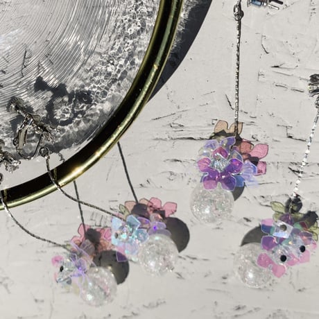 glas bowl × span flower long pierce/earring