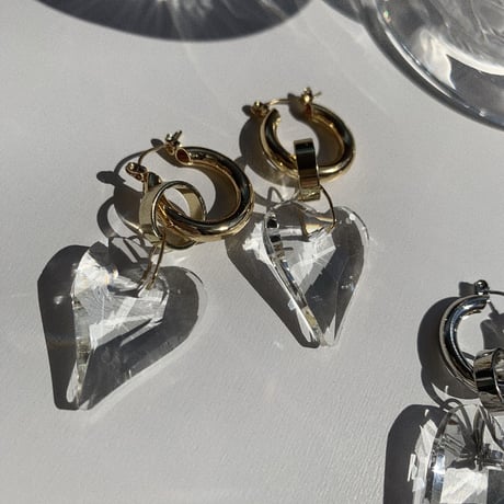 heart clear loop pierce