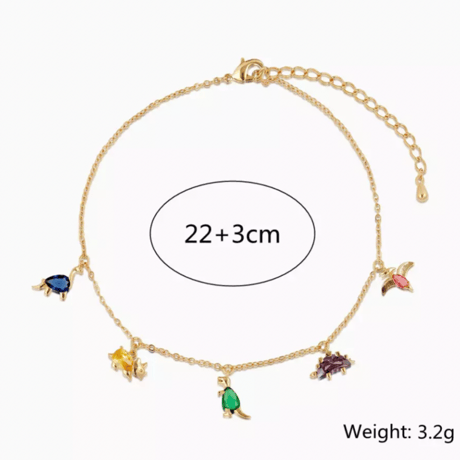 colorful dinosaur stone necklace/bracelet/anklet