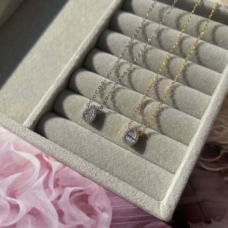 drop stone mini necklace