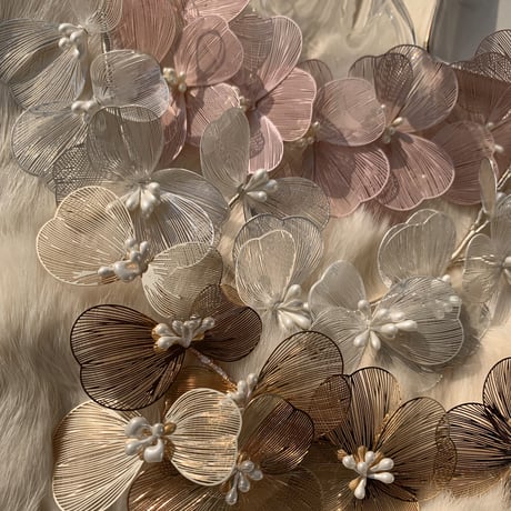 flower see-through long hair accessory