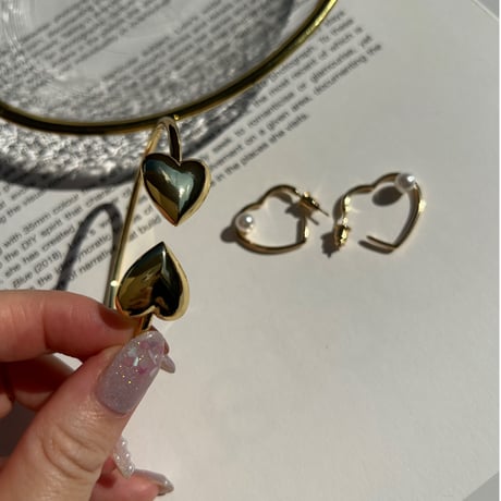 double heart bangle