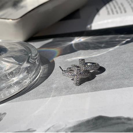 cross silver mini pierce