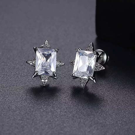 studs square zirconia  pierce