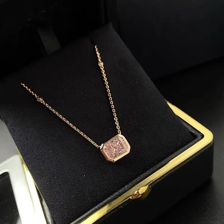 square color stone necklace